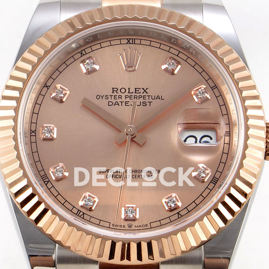Rolex Datejust 41 126331-0007 Sundust Diamond Oyster QF JH3235 Free Sprung replica - dial closeup