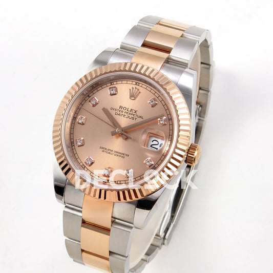 Rolex Datejust 41 126331-0007 Sundust Diamond Oyster QF JH3235 Free Sprung replica - three quarter