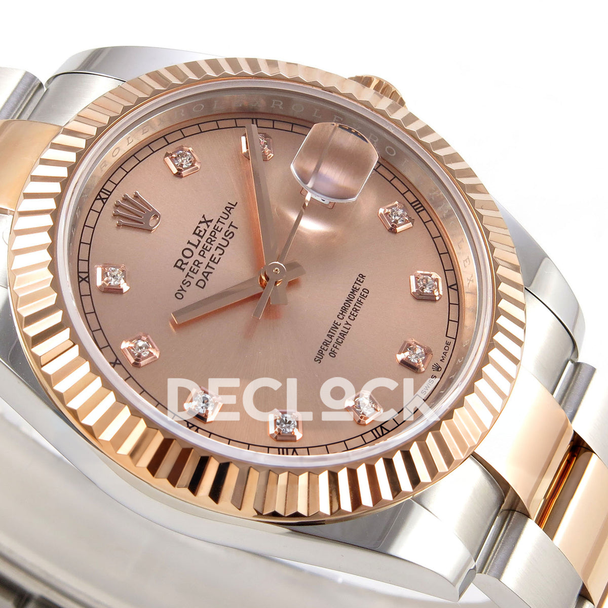 Rolex Datejust 41 126331-0007 Sundust Diamond Oyster QF JH3235 Free Sprung replica - dial side angle
