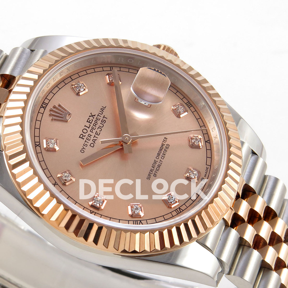 Rolex Datejust 41 126331-0008 Sundust Diamond Jubilee QF JH3235 Free Sprung replica - dial side angle