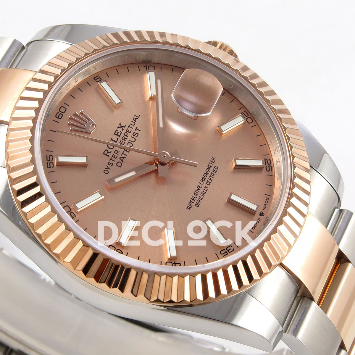 Rolex Datejust 41 126331 Sundust Stick Oyster QF JH3235 Free Sprung replica - dial side angle