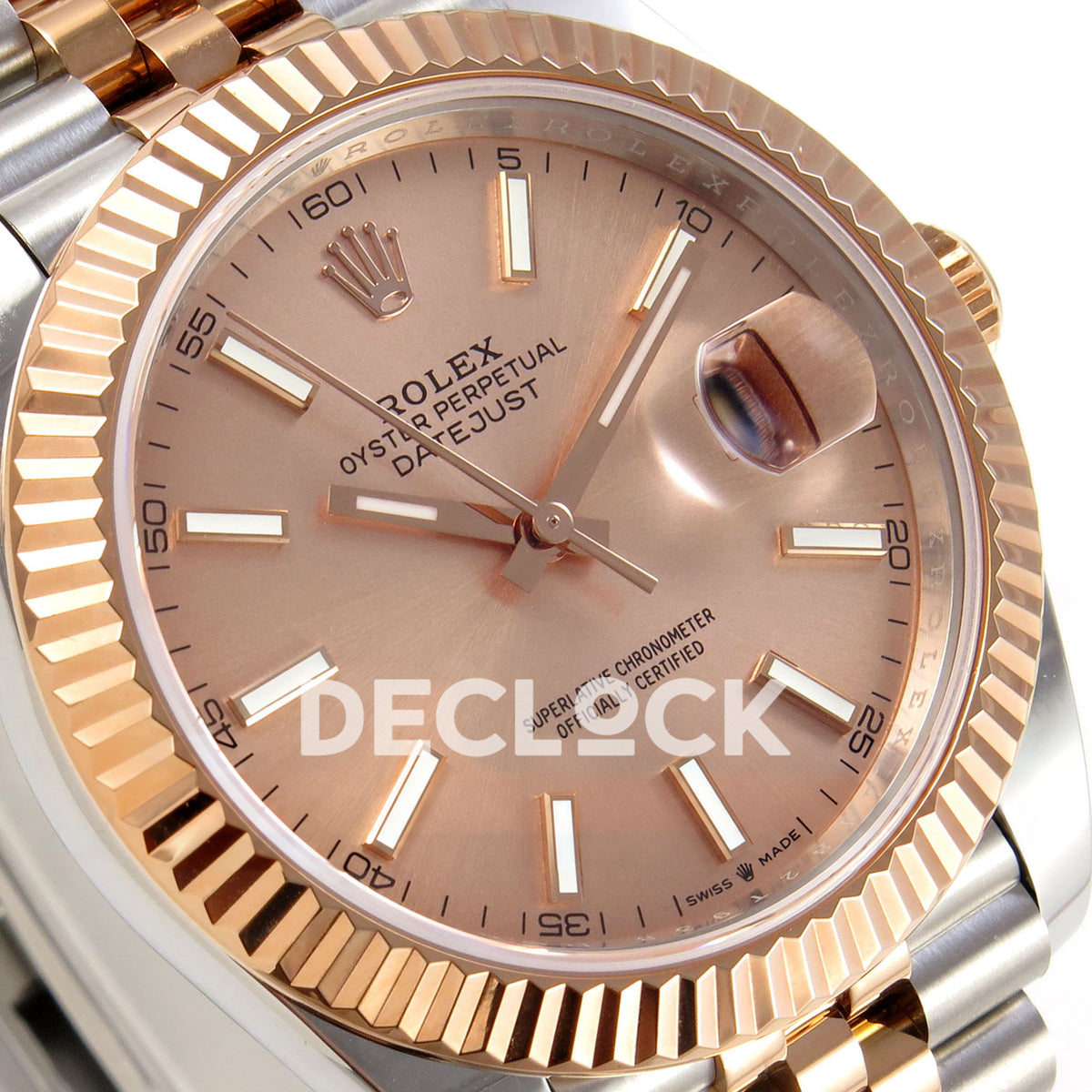 Rolex Datejust 41 126331-0010 Sundust Stick Jubilee QF JH3235 Free Sprung replica - dial angle left