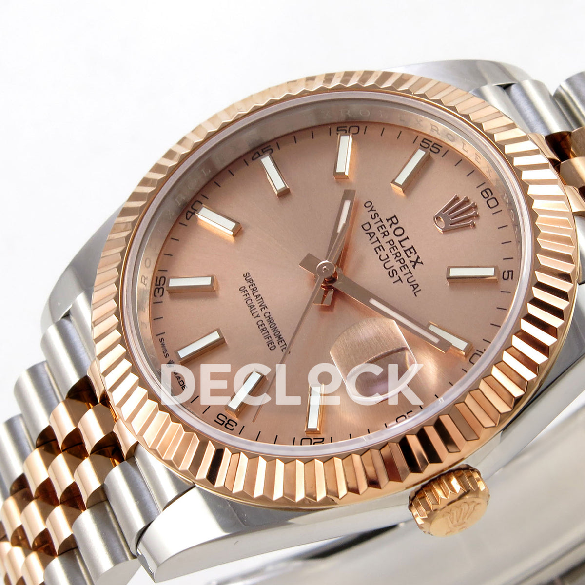 Rolex Datejust 41 126331-0010 Sundust Stick Jubilee QF JH3235 Free Sprung replica - dial angle right