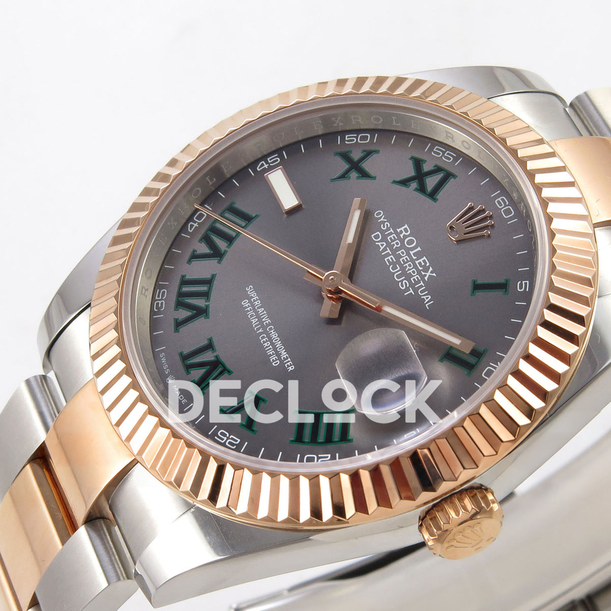 Rolex Datejust 41 126331 Wimbledon Oyster QF JH3235 Free Sprung replica - dial angle right