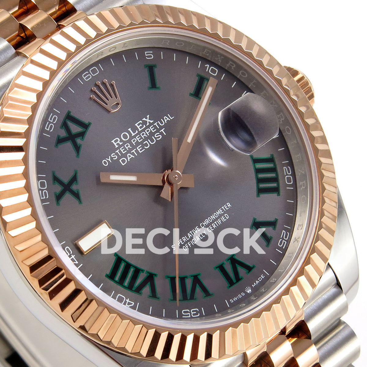 Rolex Datejust 41 126331-0016 Wimbledon Jubilee QF JH3235 Free Sprung replica - dial angle left