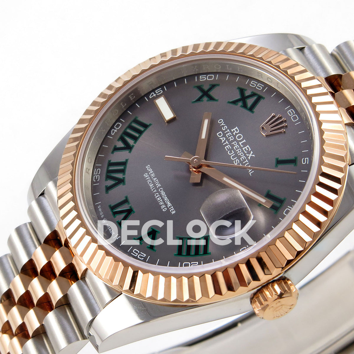 Rolex Datejust 41 126331-0016 Wimbledon Jubilee QF JH3235 Free Sprung replica - dial angle right