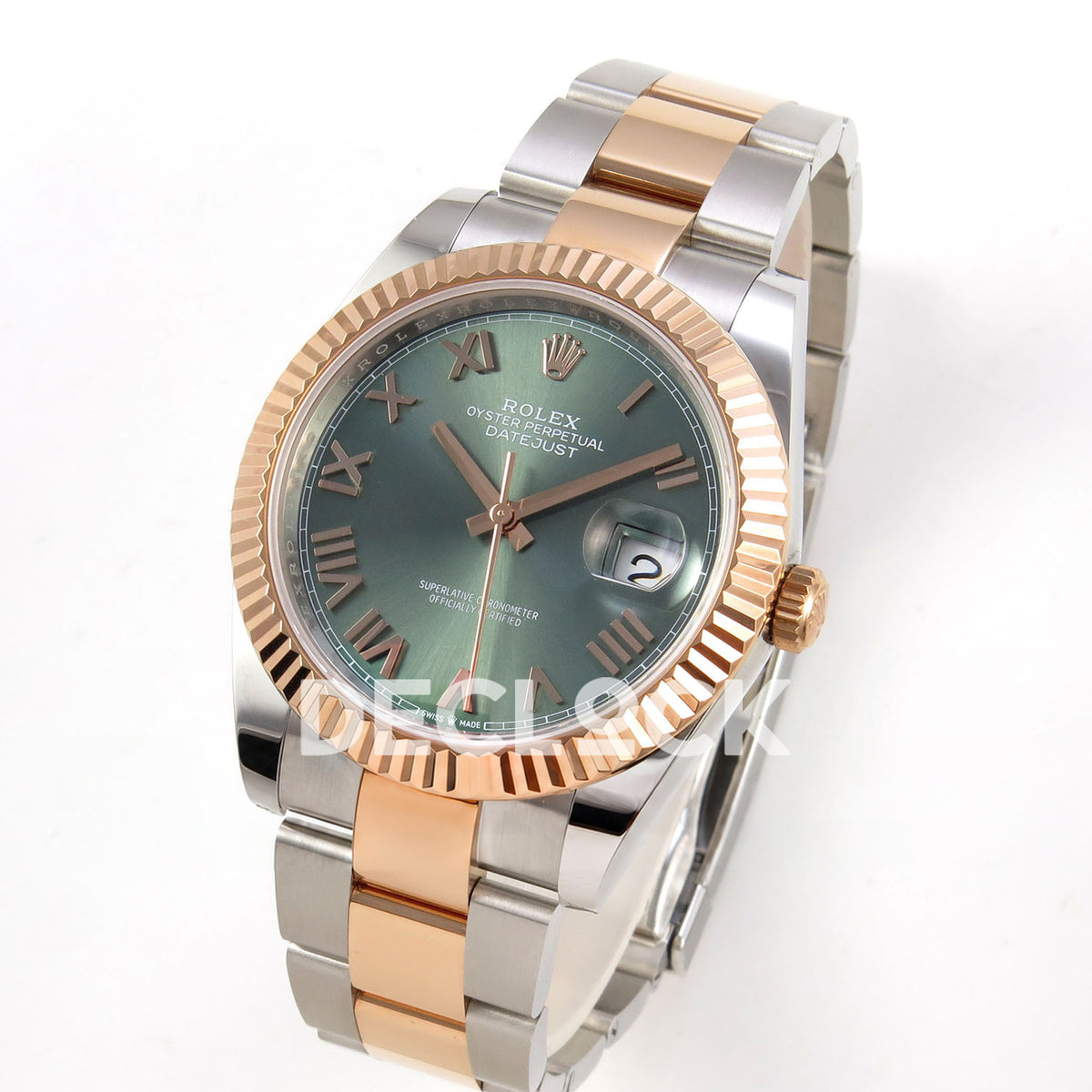 Rolex Datejust 41 126331-0021 Mint Green Roman Oyster QF JH3235 Free Sprung replica - three quarter