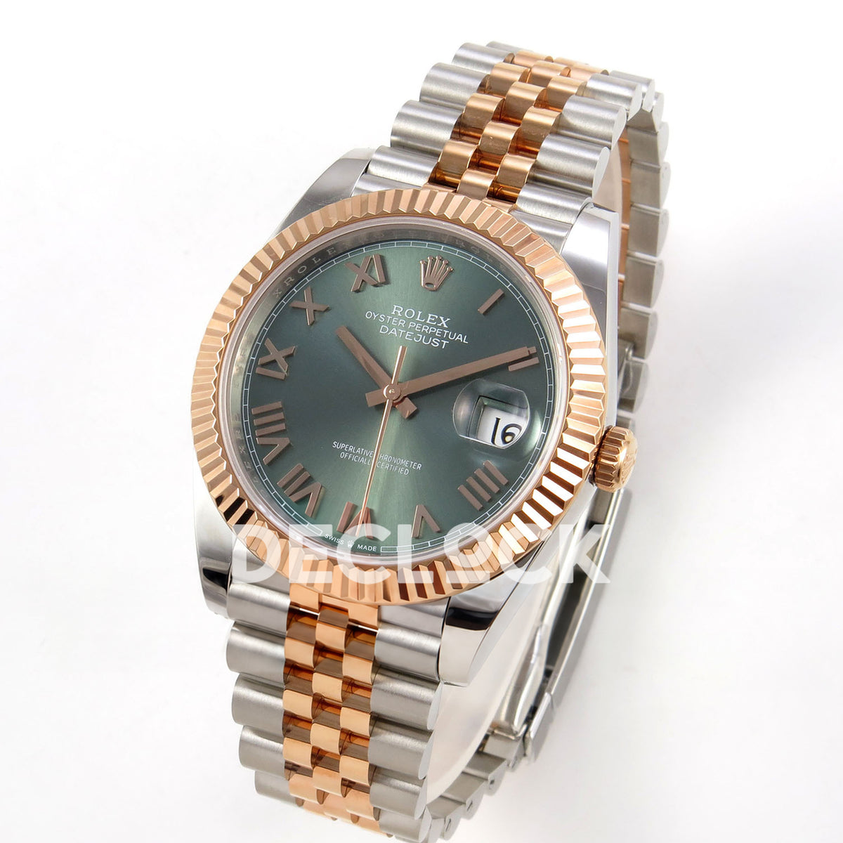 Rolex Datejust 41 126331-0022 Mint Green Roman Jubilee QF JH3235 Free Sprung replica - three quarter