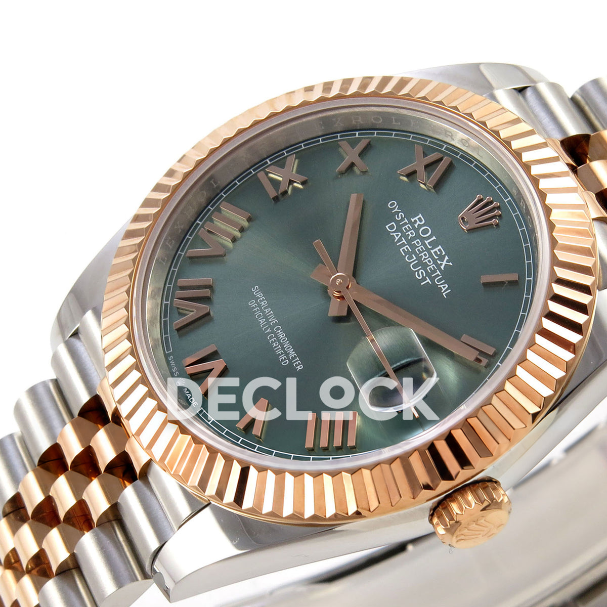 Rolex Datejust 41 126331-0022 Mint Green Roman Jubilee QF JH3235 Free Sprung replica - dial angle right