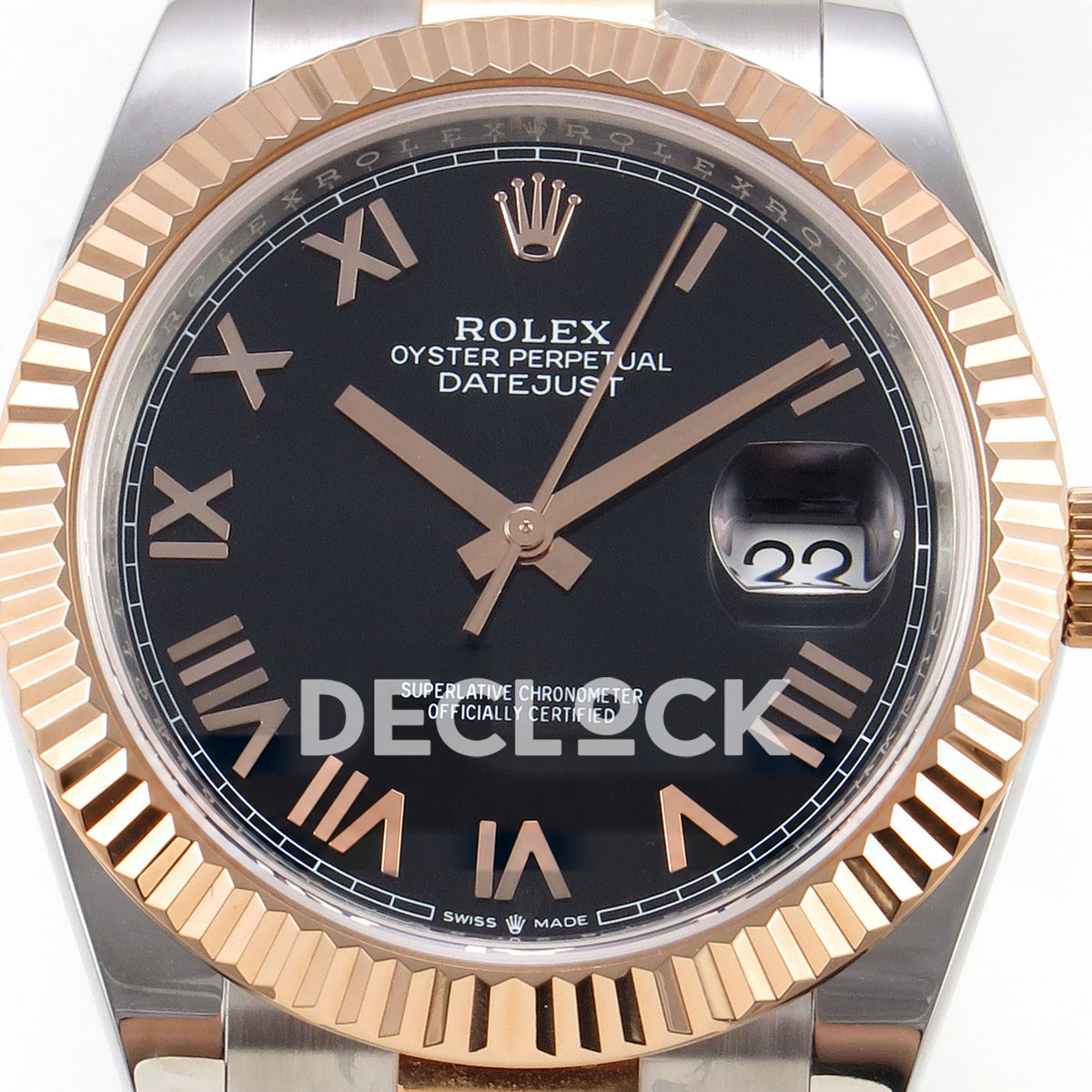 Rolex Datejust 41 126331-0023 Black Roman Oyster QF JH3235 Free Sprung replica - dial closeup