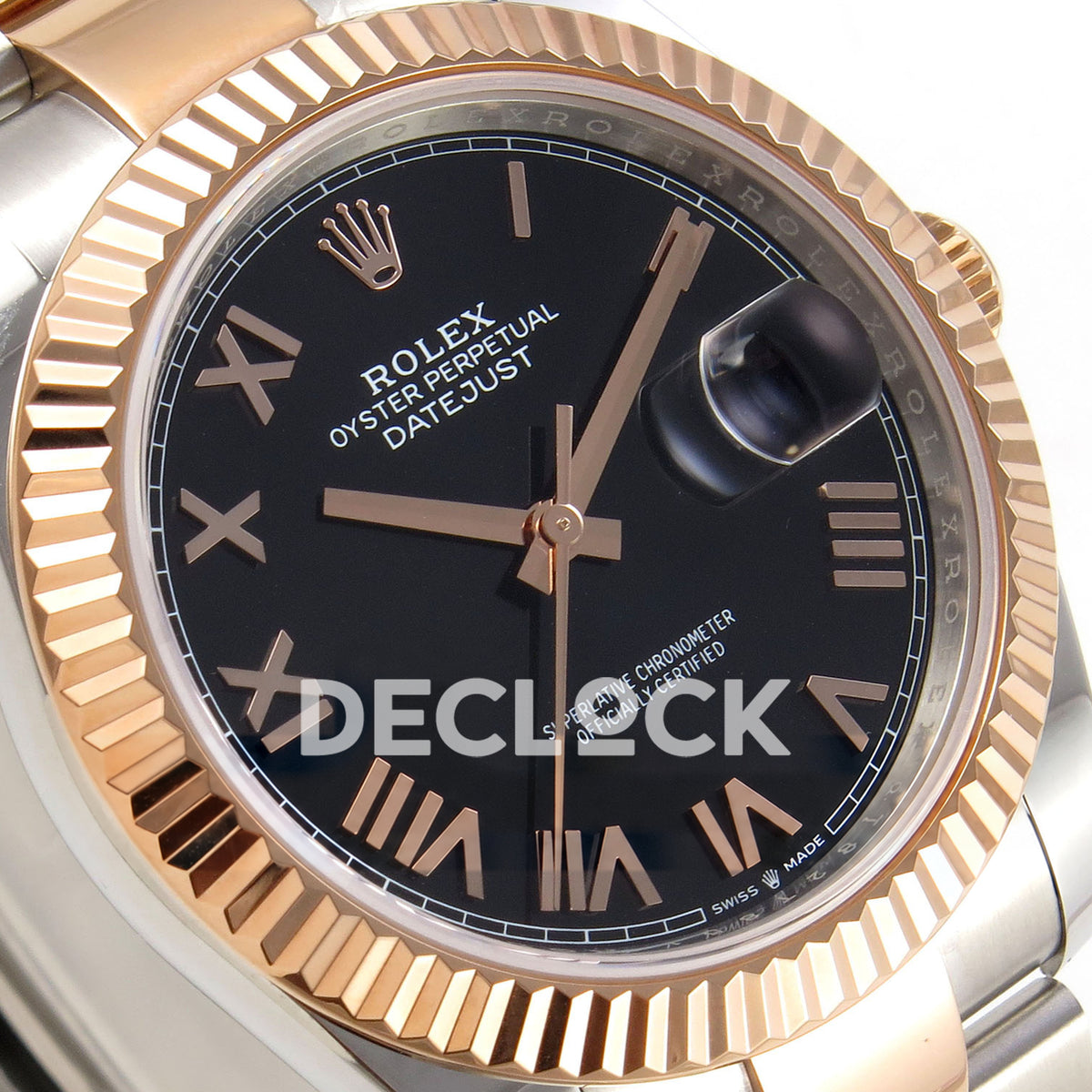 Rolex Datejust 41 126331-0023 Black Roman Oyster QF JH3235 Free Sprung replica - dial angle left