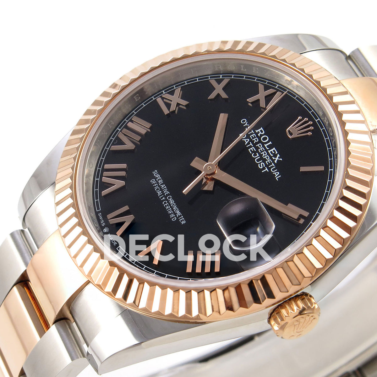 Rolex Datejust 41 126331-0023 Black Roman Oyster QF JH3235 Free Sprung replica - dial angle right