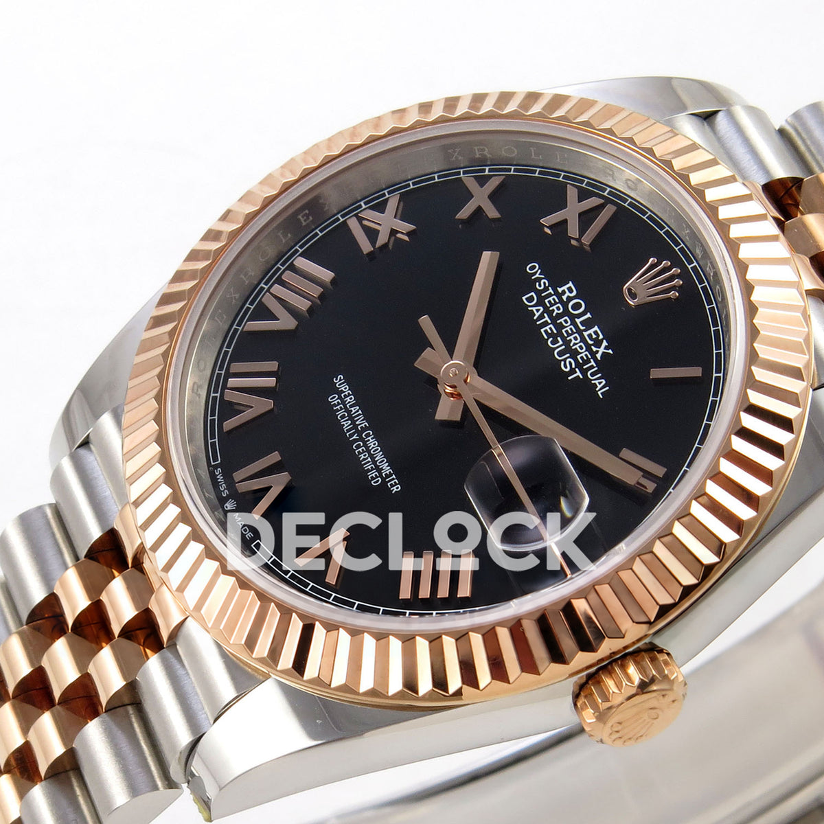 Rolex Datejust 41 126331-0024 Black Roman Jubilee QF JH3235 Free Sprung replica - dial angle right