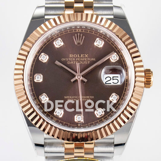 Rolex Datejust 41 126331 ARF Brown Diamond Jubilee — Κοντινή όψη καντράν