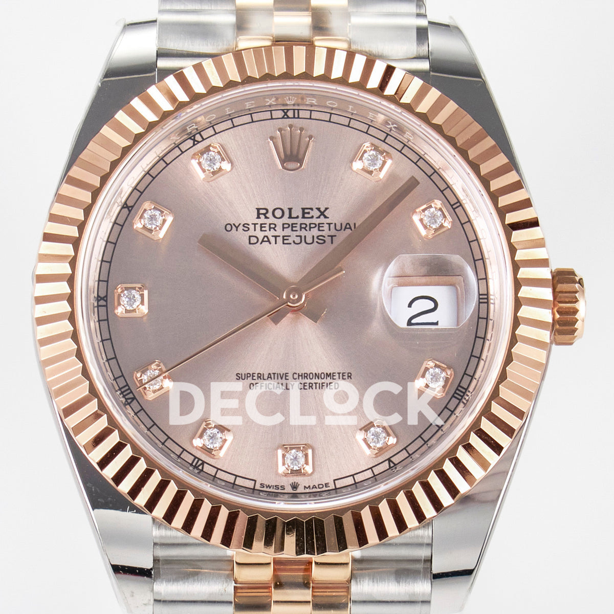 Rolex Datejust 41 126331 ARF Rose Gold Diamond Jubilee — Κοντινή όψη καντράν