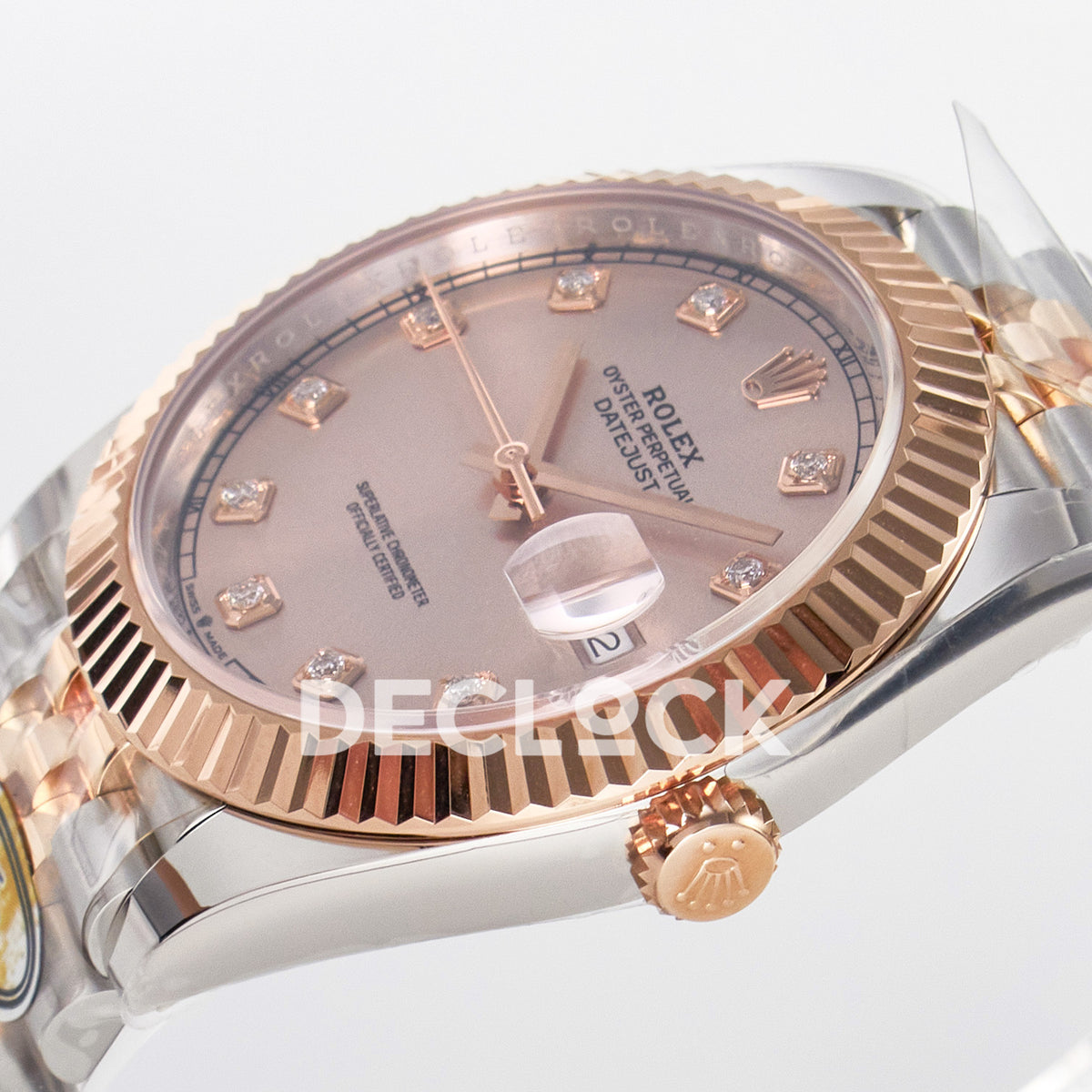 Rolex Datejust 41 126331 ARF Rose Gold Diamond Jubilee — Καντράν και κορώνα