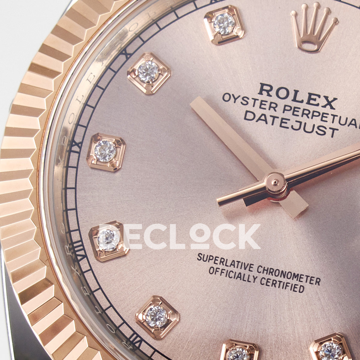 Rolex Datejust 41 126331 ARF Rose Gold Diamond Jubilee — Λεπτομέρεια διακοσμητικών δεικτών