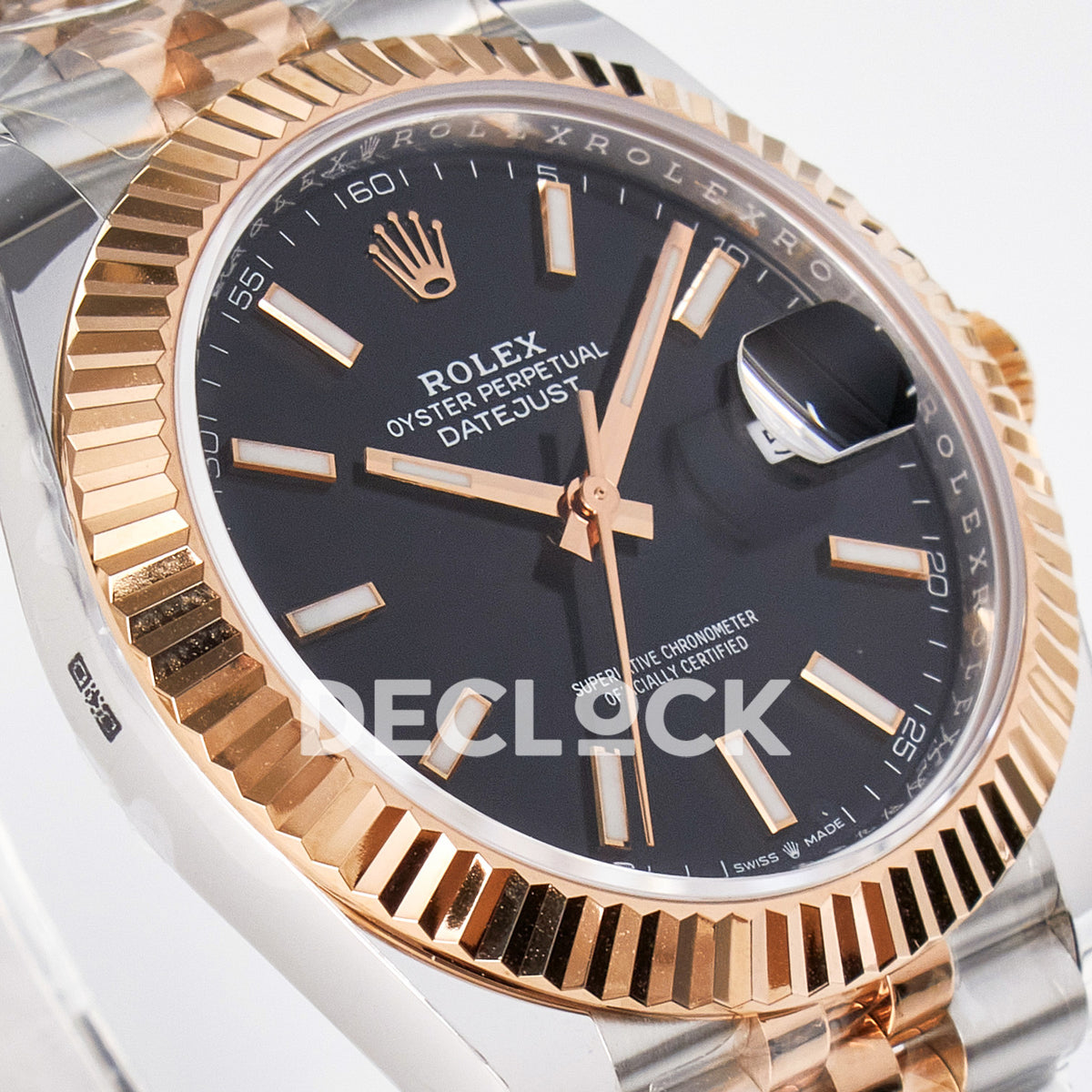 Rolex Datejust 41 126331 Black Rose Gold ARF Jubilee Gain Weight — Λοξή όψη καντράν