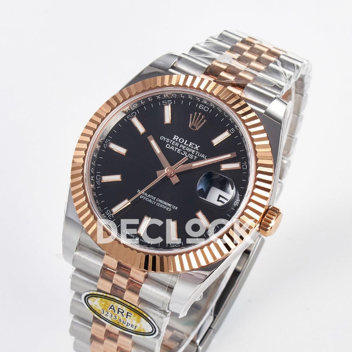 Rolex Datejust 41 126331 Black Rose Gold ARF Jubilee Gain Weight — Ολόκληρο ρολόι σε γωνία
