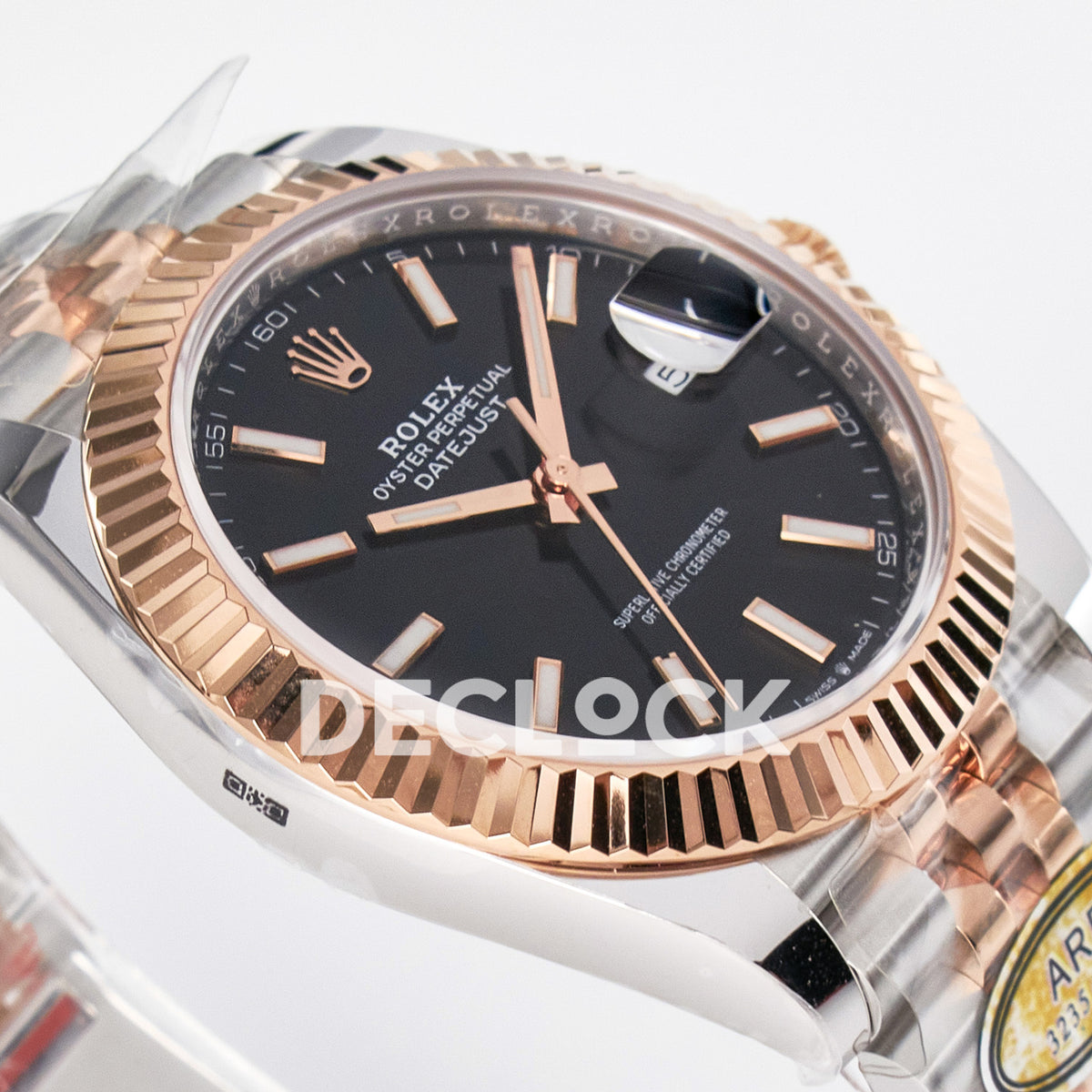 Rolex Datejust 41 126331 Black Rose Gold ARF Jubilee Gain Weight — Λοξή όψη στεφάνης