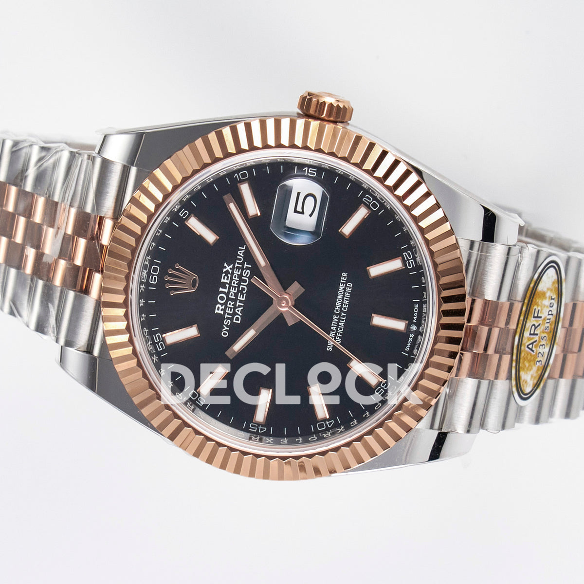Rolex Datejust 41 126331 Black Rose Gold ARF Jubilee Gain Weight — Οριζόντια όψη καντράν
