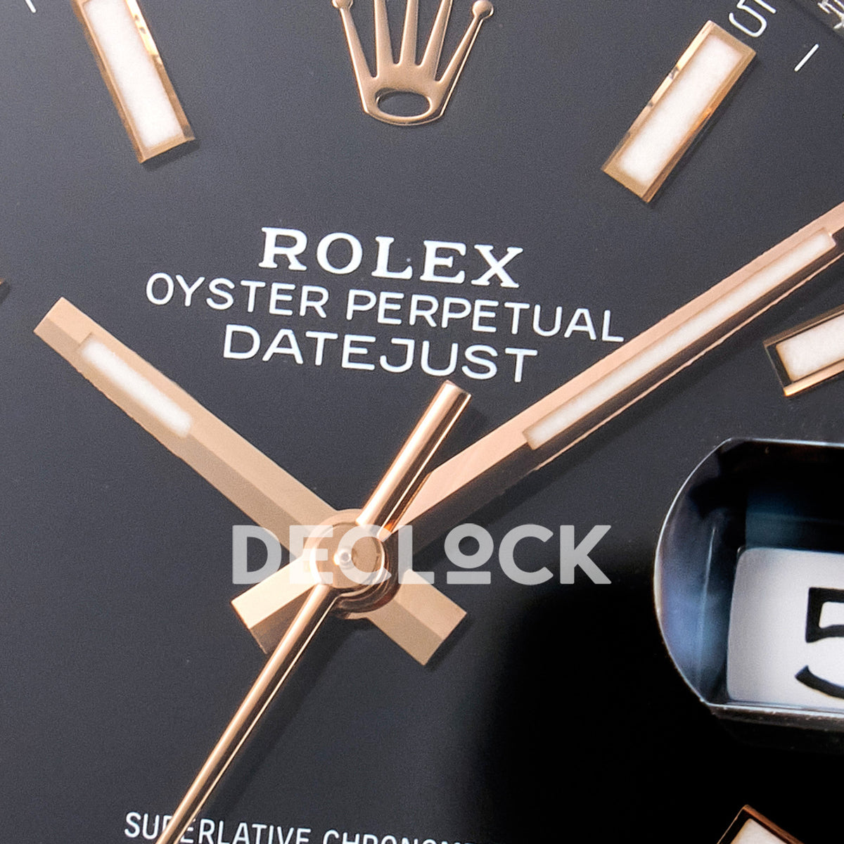 Rolex Datejust 41 126331 Black Rose Gold ARF Jubilee Gain Weight — Κέντρο καντράν και δείκτες