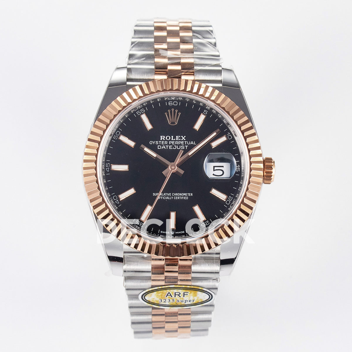 Rolex Datejust 41 126331 Black Rose Gold ARF Jubilee Gain Weight — Μπροστινή όψη