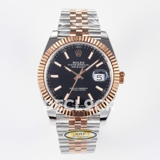 Rolex Datejust 41 126331 Black Rose Gold ARF Jubilee Gain Weight — Μπροστινή όψη