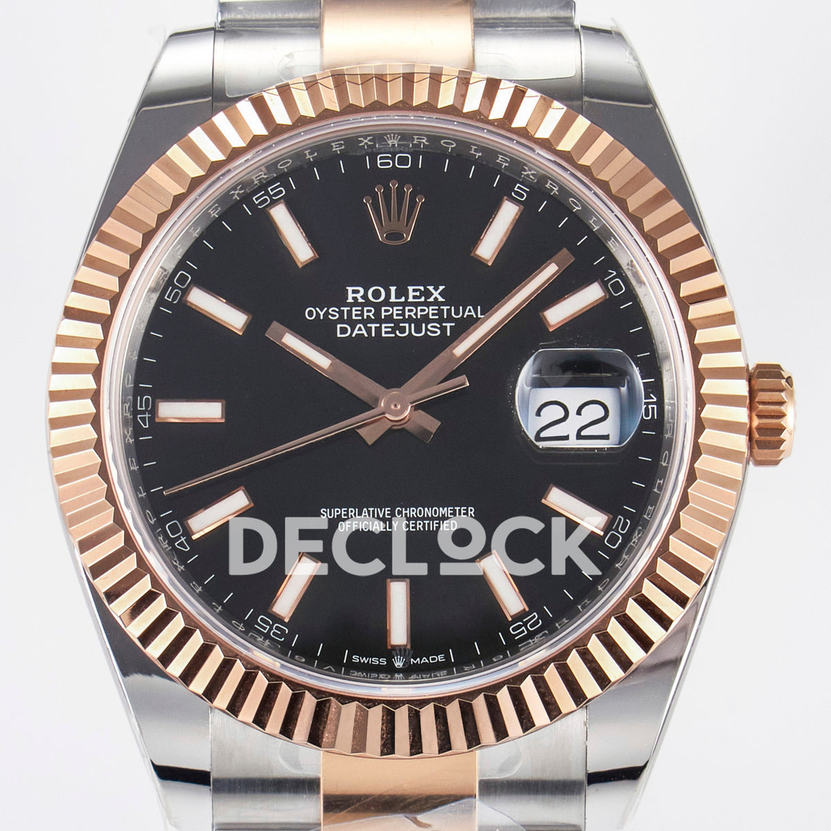 Rolex Datejust 41 126331 Black Rose Gold ARF Oyster Gain Weight — Κοντινή όψη καντράν