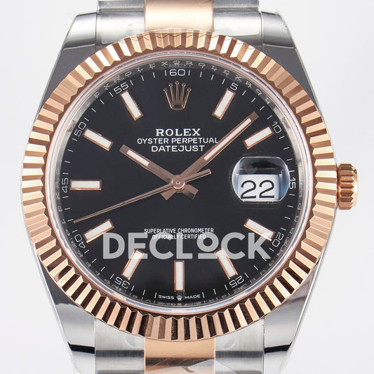 Rolex Datejust 41 126331 Black Rose Gold ARF Oyster Gain Weight — Κοντινή όψη καντράν