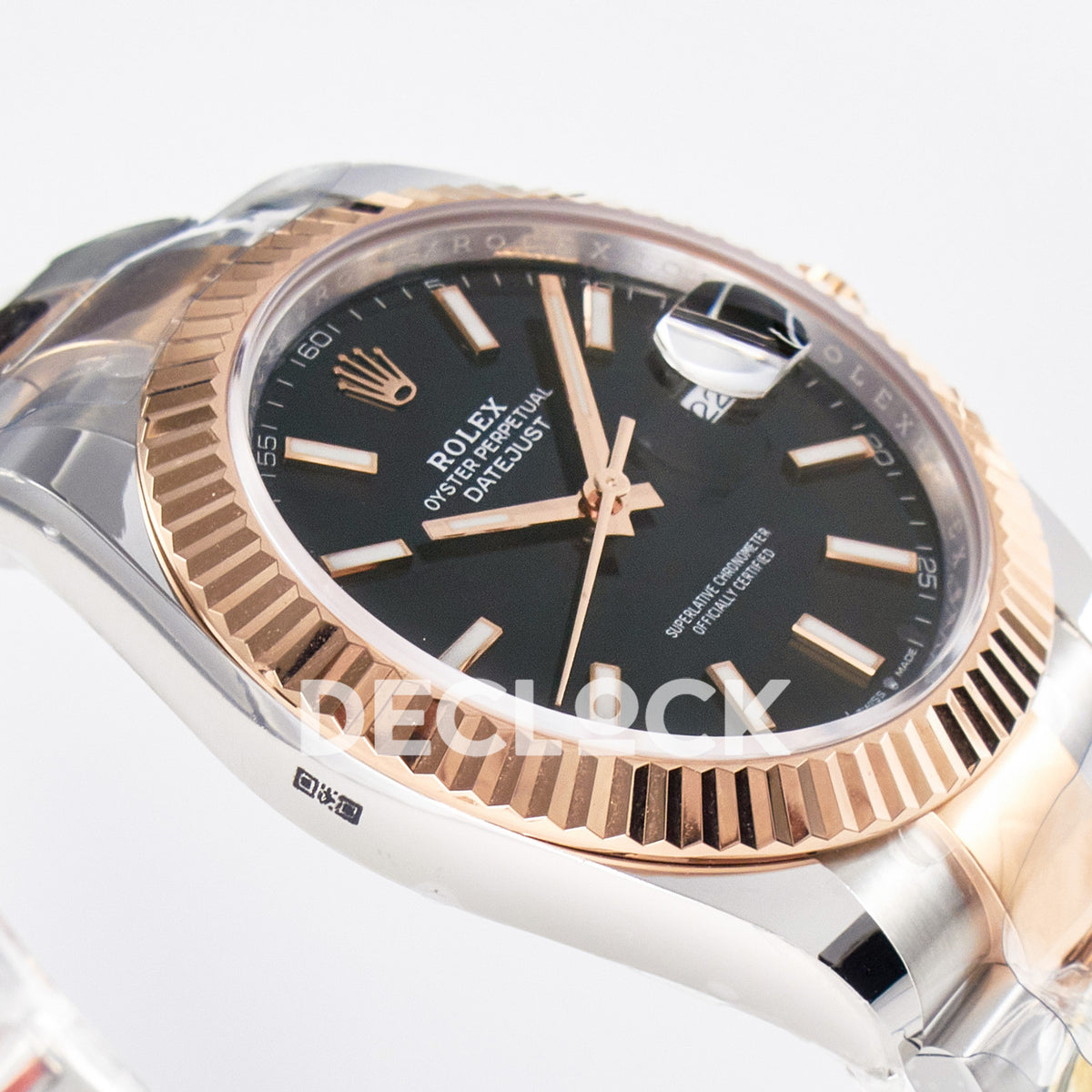 Rolex Datejust 41 126331 Black Rose Gold ARF Oyster Gain Weight — Λοξή όψη στεφάνης