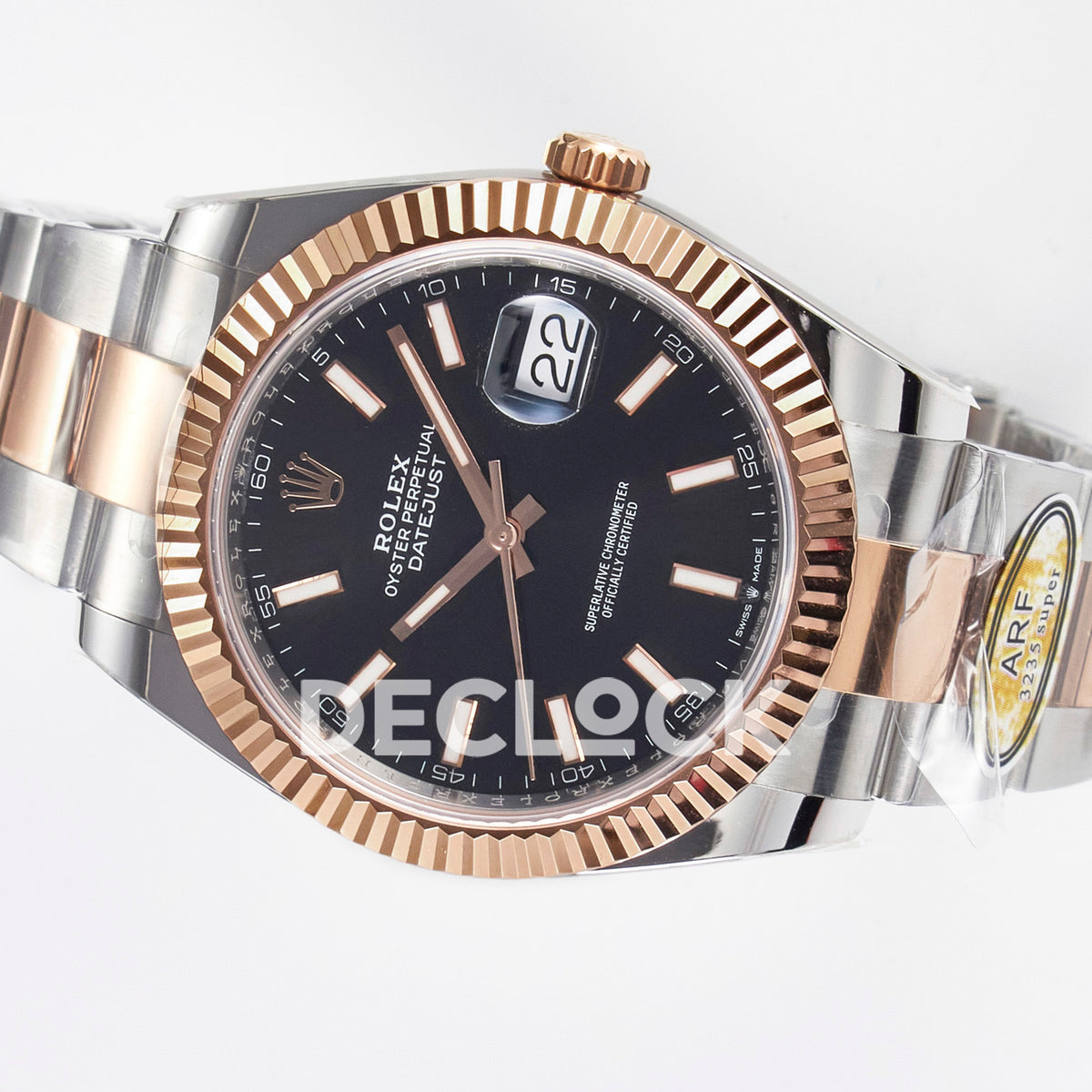 Rolex Datejust 41 126331 Black Rose Gold ARF Oyster Gain Weight — Οριζόντια όψη καντράν