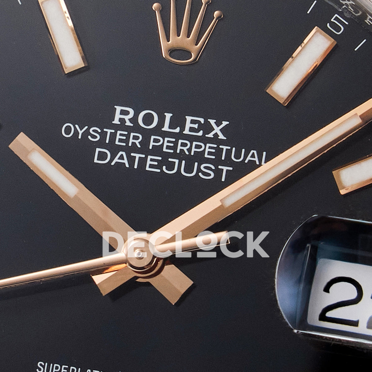 Rolex Datejust 41 126331 Black Rose Gold ARF Oyster Gain Weight — Κέντρο καντράν και δείκτες