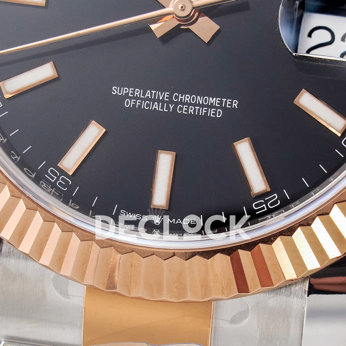 Rolex Datejust 41 126331 Black Rose Gold ARF Oyster Gain Weight — Κάτω στεφάνη και δείκτες