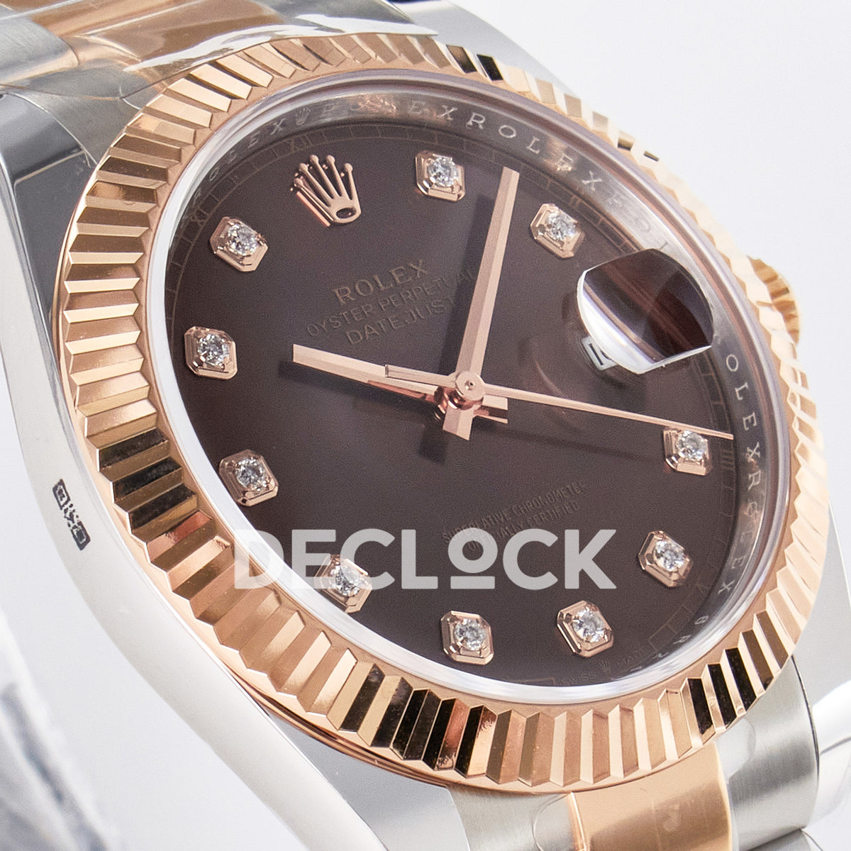 Rolex Datejust 41 126331 Brown Diamond Rose Gold ARF Oyster Gain Weight — Λοξή όψη καντράν