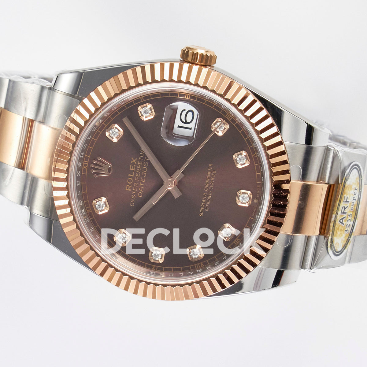 Rolex Datejust 41 126331 Brown Diamond Rose Gold ARF Oyster Gain Weight — Οριζόντια όψη καντράν