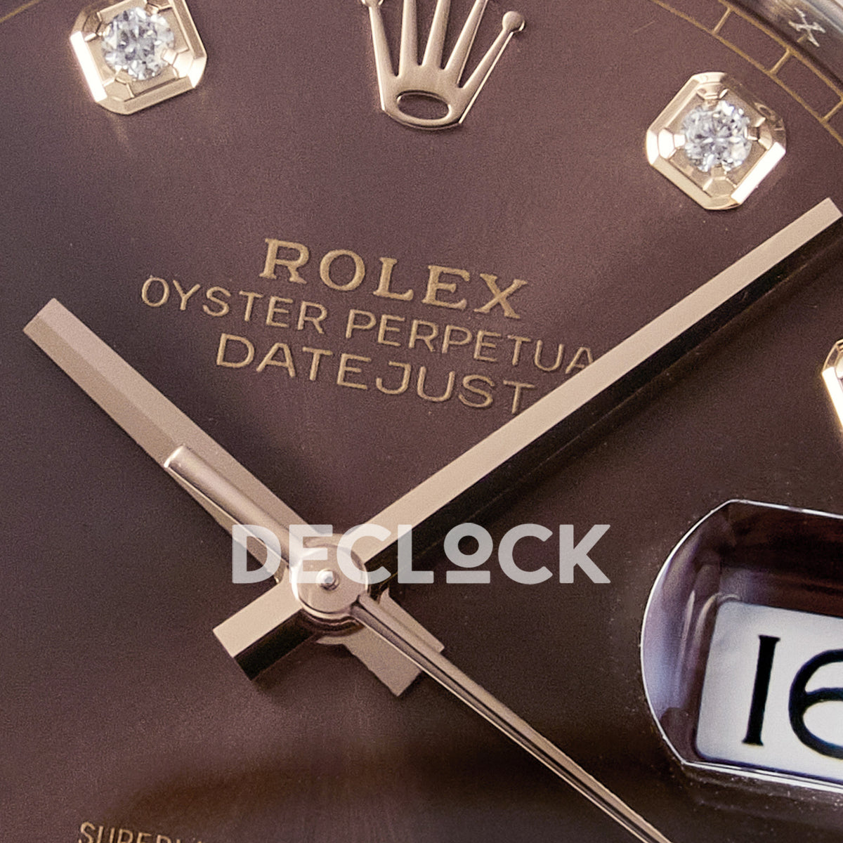 Rolex Datejust 41 126331 Brown Diamond Rose Gold ARF Oyster Gain Weight — Κέντρο καντράν και δείκτες