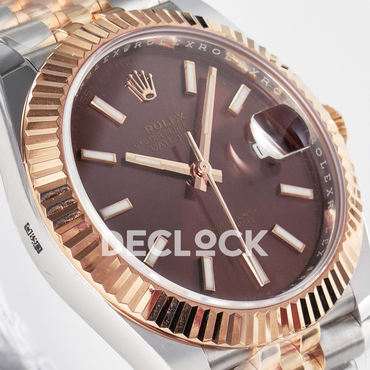 Rolex Datejust 41 126331 Brown Rose Gold ARF Jubilee Gain Weight — Λοξή όψη καντράν