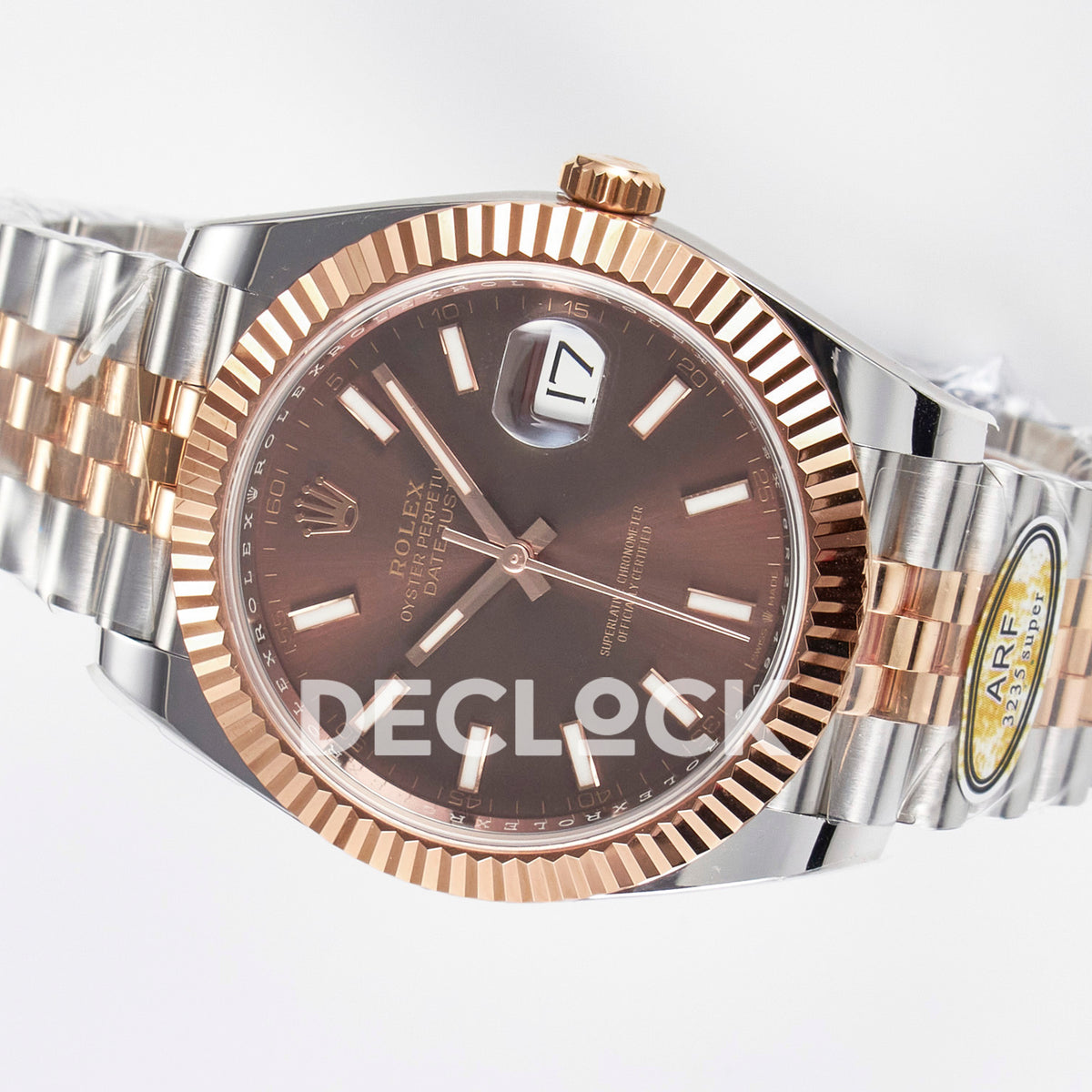 Rolex Datejust 41 126331 Brown Rose Gold ARF Jubilee Gain Weight — Οριζόντια όψη καντράν