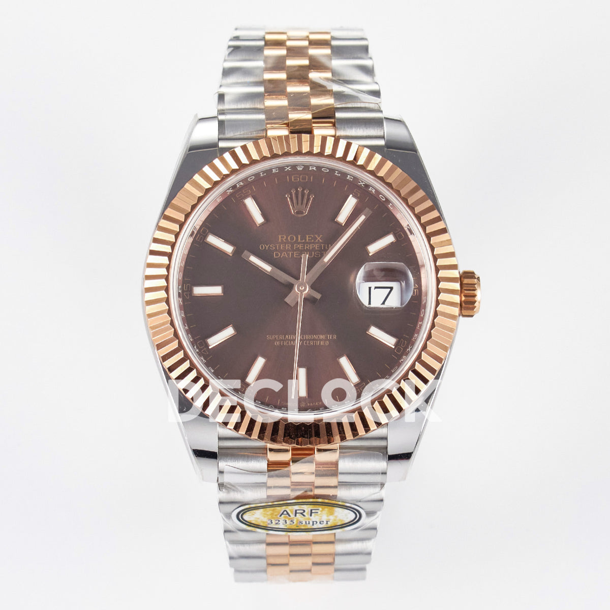 Rolex Datejust 41 126331 Brown Rose Gold ARF Jubilee Gain Weight — Μπροστινή όψη