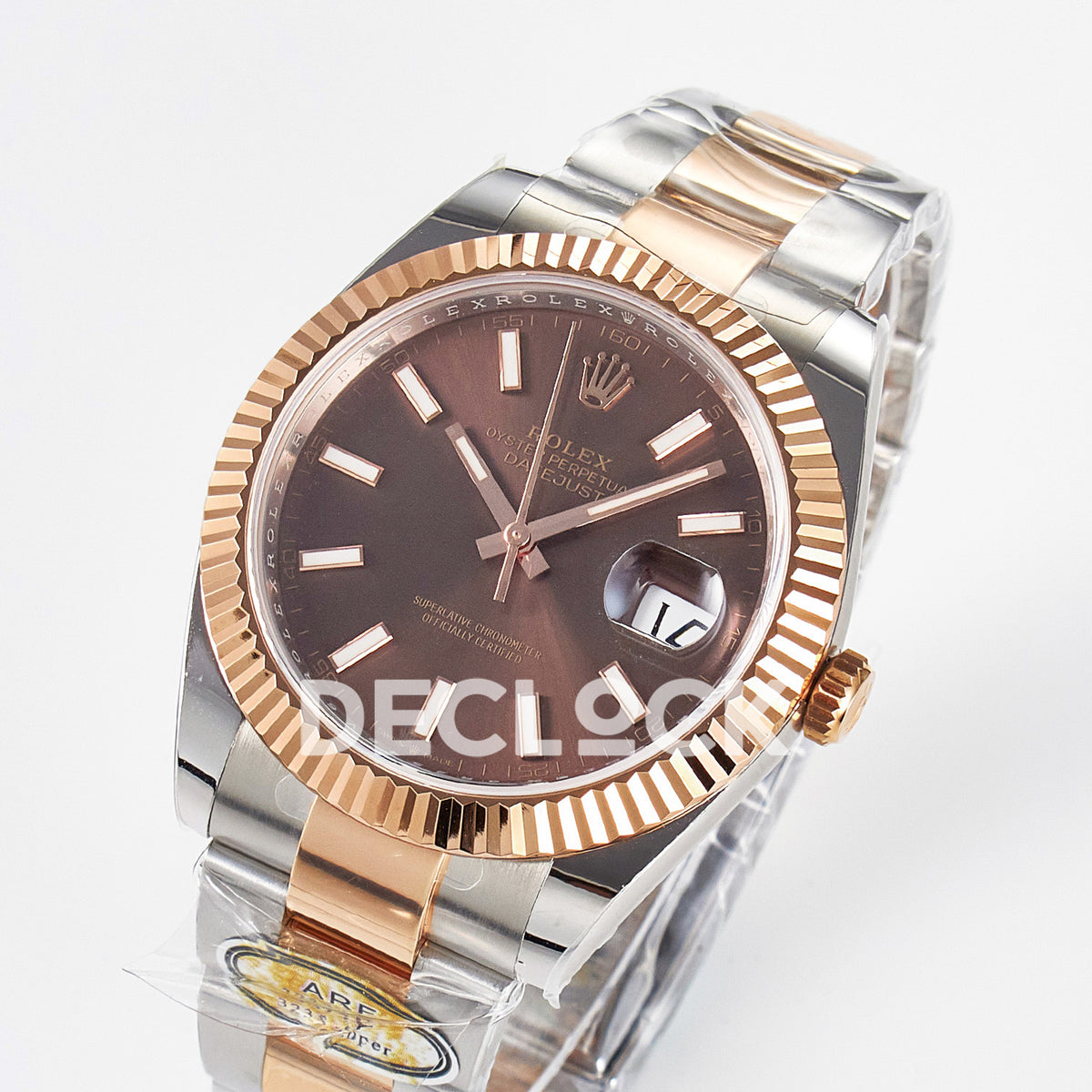 Rolex Datejust 41 126331 Brown Rose Gold ARF Oyster Gain Weight — Ολόκληρο ρολόι σε γωνία