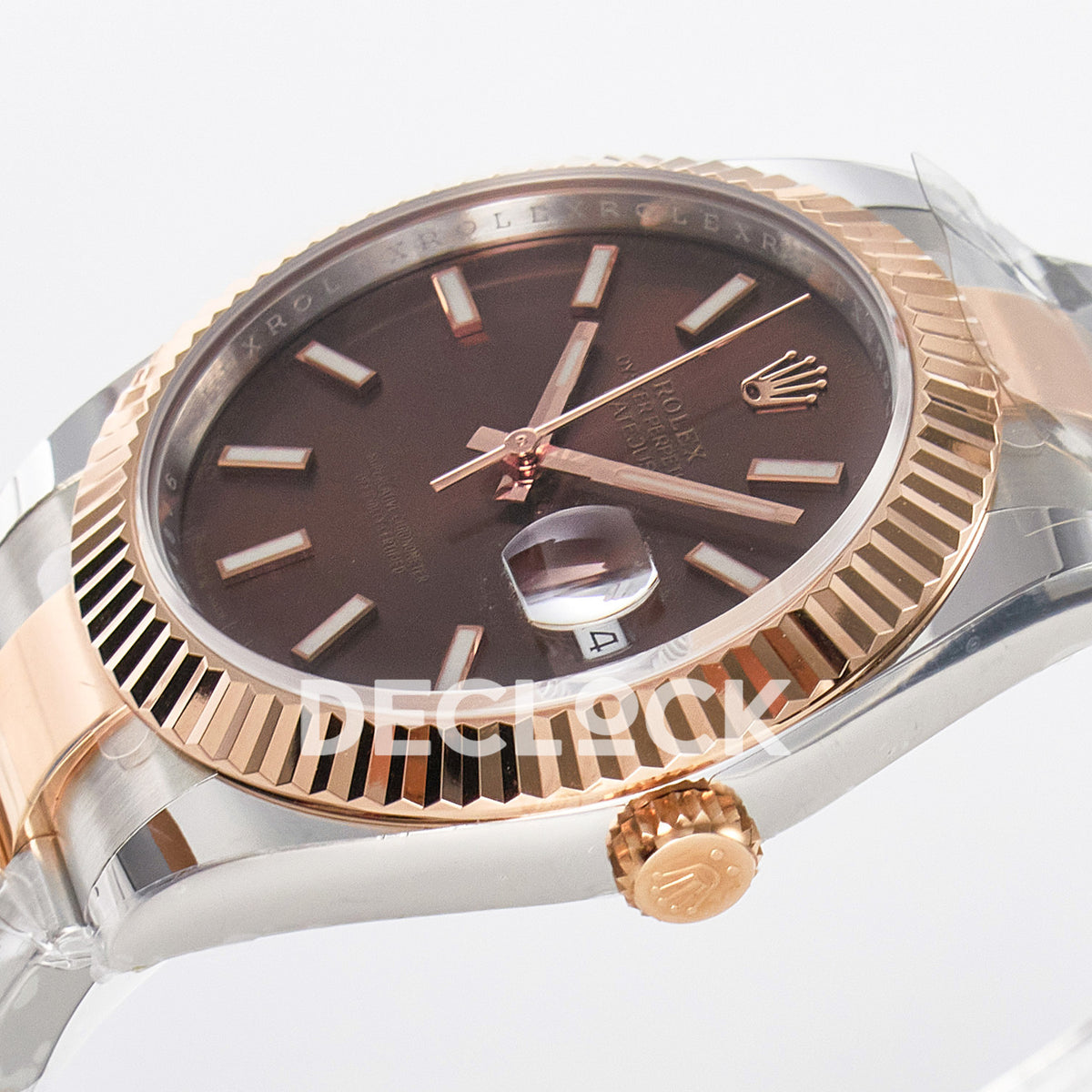 Rolex Datejust 41 126331 Brown Rose Gold ARF Oyster Gain Weight — Καντράν και κορώνα
