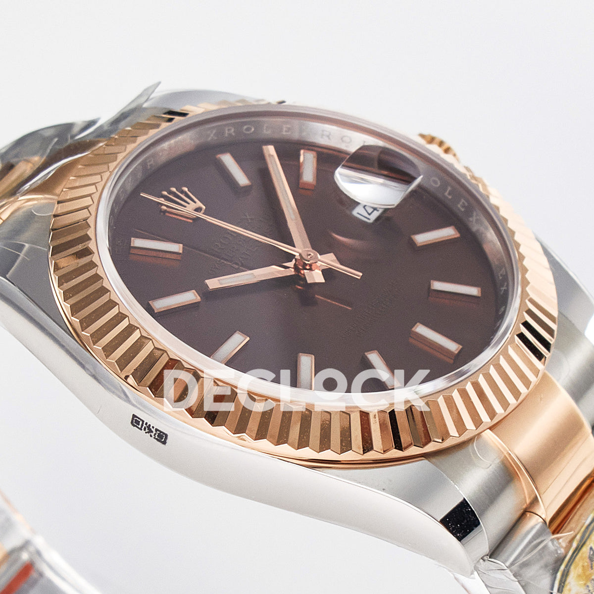 Rolex Datejust 41 126331 Brown Rose Gold ARF Oyster Gain Weight — Λοξή όψη στεφάνης
