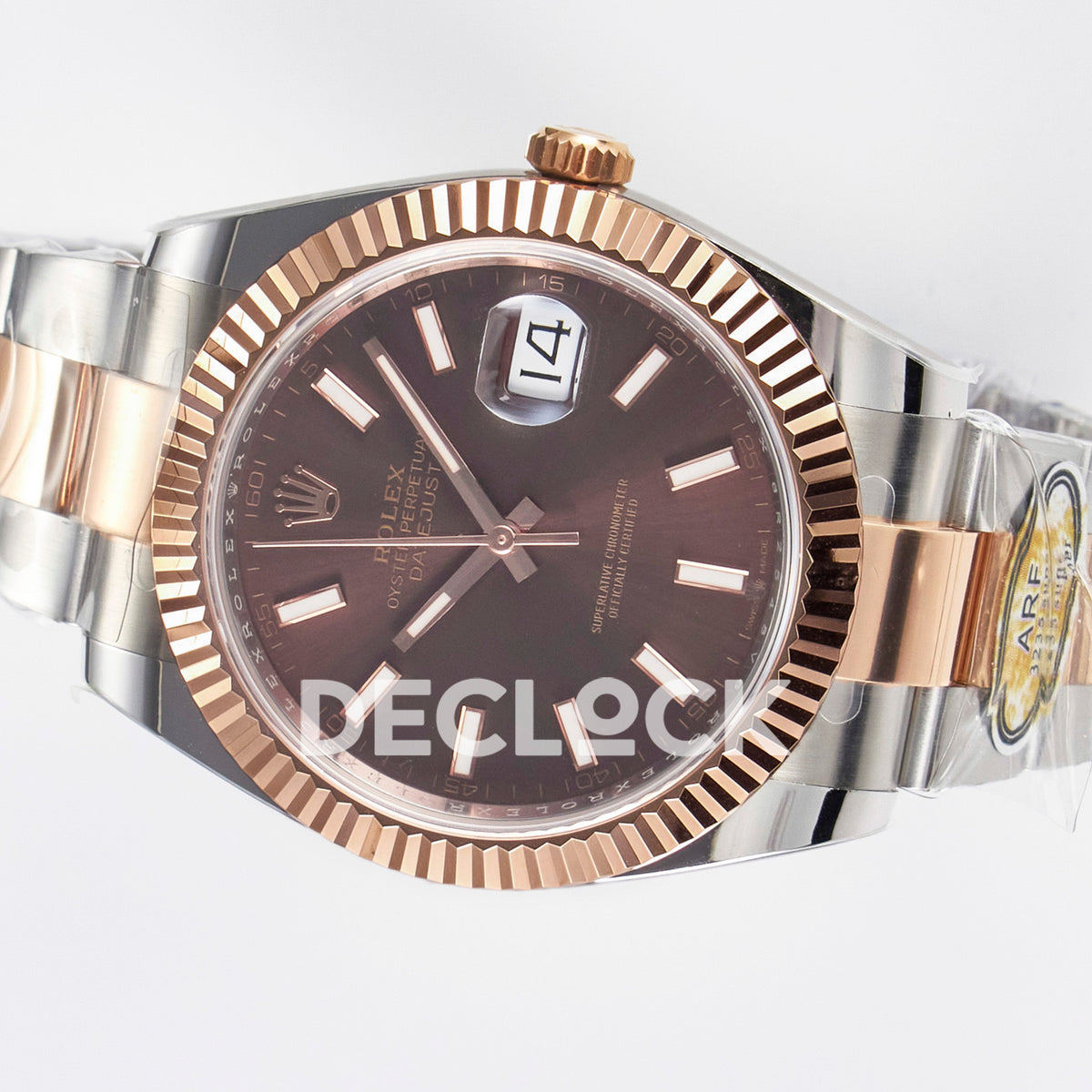 Rolex Datejust 41 126331 Brown Rose Gold ARF Oyster Gain Weight — Οριζόντια όψη καντράν