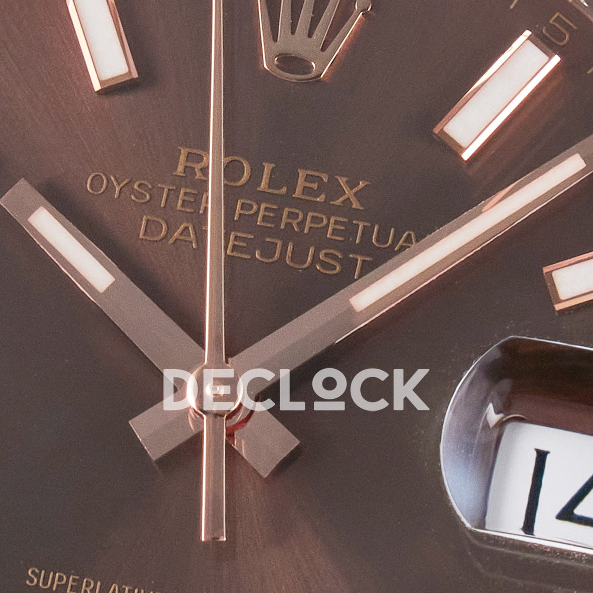 Rolex Datejust 41 126331 Brown Rose Gold ARF Oyster Gain Weight — Κέντρο καντράν και δείκτες
