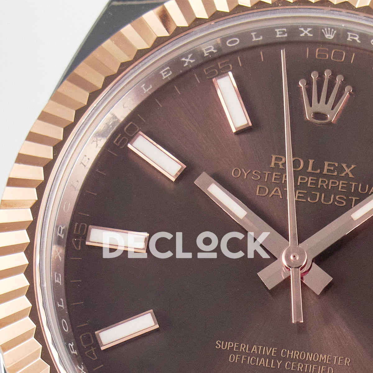 Rolex Datejust 41 126331 Brown Rose Gold ARF Oyster Gain Weight — Μεγεθυντικός φακός ημερομηνίας