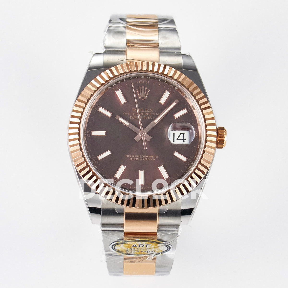 Rolex Datejust 41 126331 Brown Rose Gold ARF Oyster Gain Weight — Μπροστινή όψη