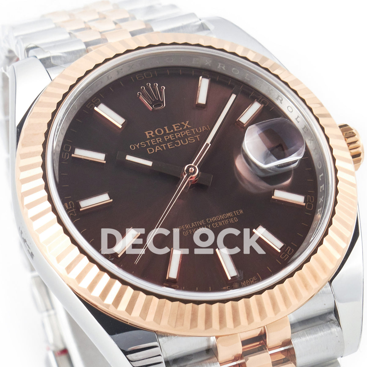 Rolex Datejust 41 126331 Brown Rose Gold Clean Jubilee — Λοξή όψη καντράν