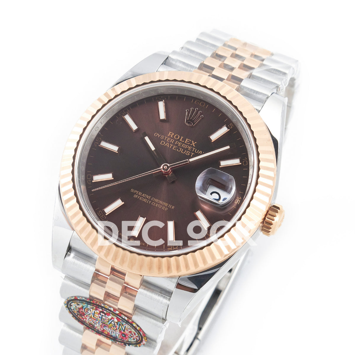 Rolex Datejust 41 126331 Brown Rose Gold Clean Jubilee — Ολόκληρο ρολόι σε γωνία