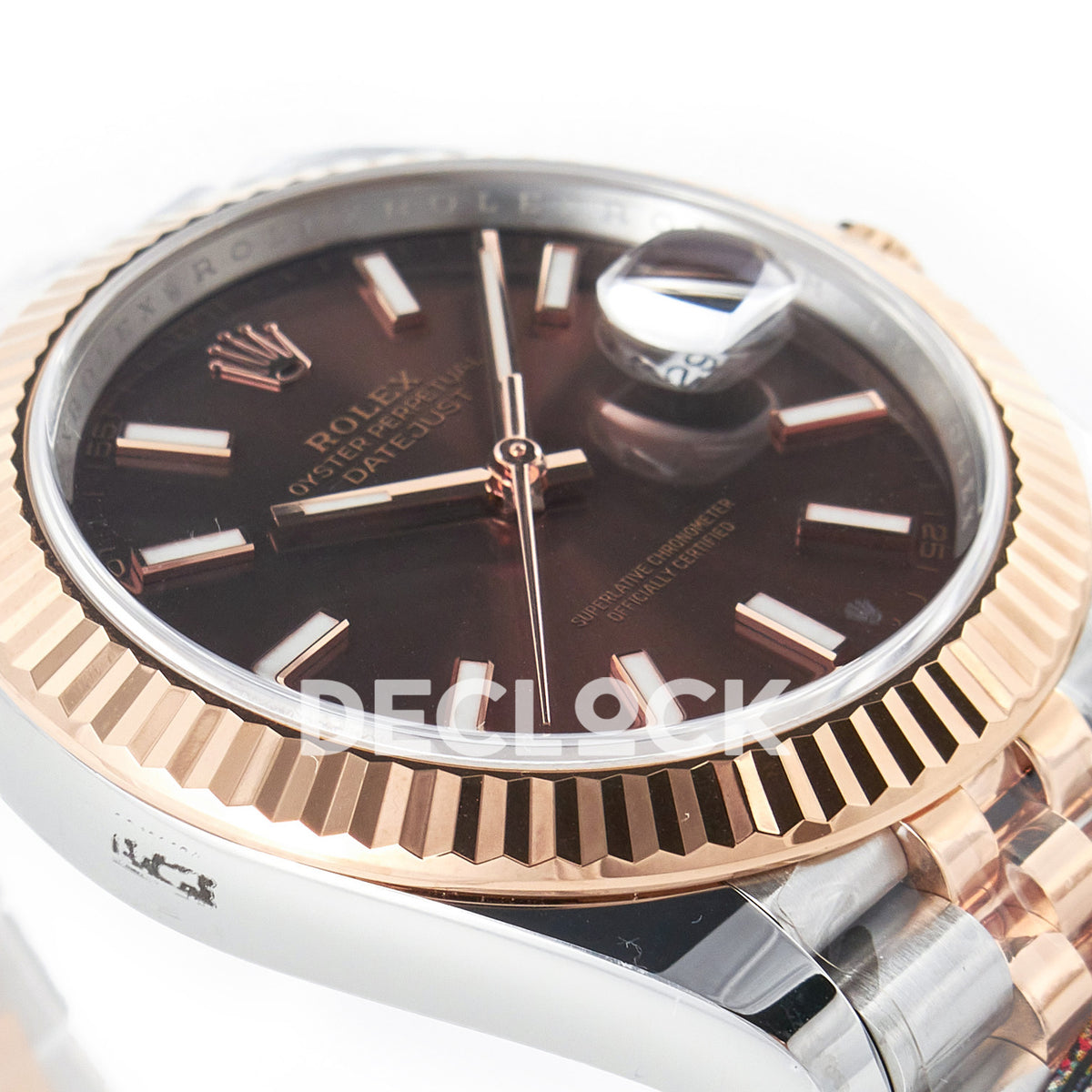 Rolex Datejust 41 126331 Brown Rose Gold Clean Jubilee — Λοξή όψη στεφάνης